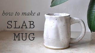 how to handbuild a slab mug  pottery diy [upl. by Polish227]