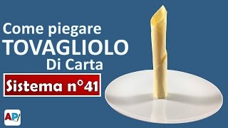 Come piegare tovagliolo di carta a forma di Candela  Tovaglioli portaposate fai da te [upl. by Llertal]