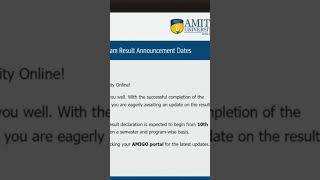 Amity University online exam result date latest update priyakush02 keeplearning [upl. by Doowle781]