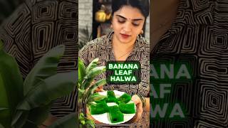 Banana Leaf 🍃 Halwa 🤩😍 halwa malluvlogz shorts [upl. by Petie]