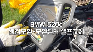 BMW520d 셀프 엔진오일필터갈기 [upl. by Leitnahs]