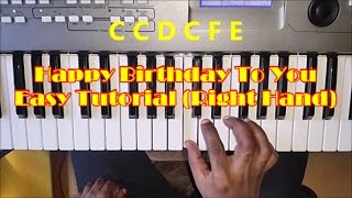 How To Play Happy Birthday To You on Piano  Right Hand  Easy Piano Tutorial For Beginners [upl. by Fayola]