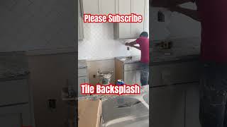 Tile Backsplash Installed shortvideo constrcution viralshort [upl. by Nyletak]