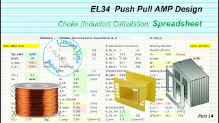 EL34 Push Pull Amplifier PWSInductor ChokeCalculationSpreadSheet [upl. by Colier]