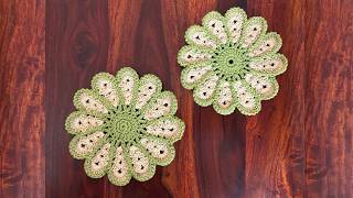 Crochet Pot Holder Tutorial  Crochet Floral Coaster  Crochet Mandala Pot Holder [upl. by Nohtanhoj]