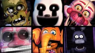 TODOS OS JUMPSCARES DA ULTIMATE CUSTOM NIGHT DE FNAF  HUEstation [upl. by Berri]