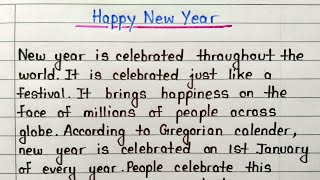 New year essay in english  Paragraph on Happy New year for students [upl. by Amliv60]