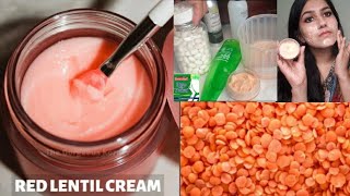 DIY Red Lentil Cream  Skin Whitening Anti aging Cream  Remove Dark Spots amp Pigmentation [upl. by Ahsinert]