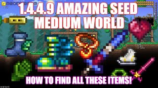 Terraria 1449 Amazing Epic Seed Medium World 2024 [upl. by Loseff840]