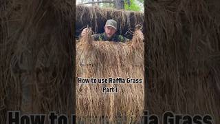 How to brush your boat blind with raffia grass Pt 1 duckhunting duckblind camouflage waterfowl [upl. by Atal]