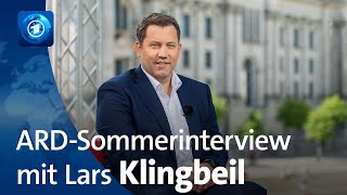 ARDSommerinterview mit Lars Klingbeil SPDVorsitzender [upl. by Suneya142]