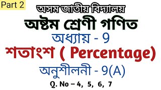 Class 8 maths chapter 9A in assamese  Assam Jatiya Bidyalay  Q no 4 to 7 [upl. by Remot304]