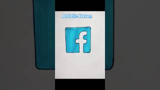 Facebook logo drawing How to draw FB logoartistichaven art short shortsfeed logo [upl. by Trevethick]