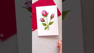 Rose flower painting🌸 painting trendingshortvideoviralvideo subscribe1millionviewsytshorts [upl. by Trinette]