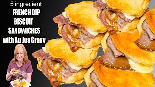 FRENCH DIP BISCUIT SANDWICH 5 INGREDIENT MEAL IDEA [upl. by Tarkany228]