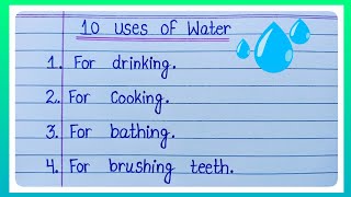 Uses Of Water l 10 Uses Of Water l Water Uses l Different Uses Of Water l World Water Day l Water l [upl. by Nerha]