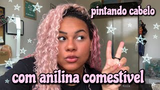 PINTEI MEU CABELO COM ANILINA COMESTÍVEL  MARIANNA FELIPE [upl. by Dix236]