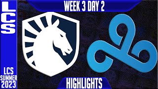 TL vs C9 Highlights  LCS Summer 2023 W3D2  Team Liquid vs Cloud9 [upl. by Peace]