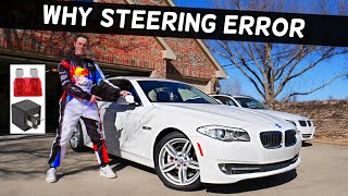 WHY STEERING WARNING MALFUNCTION BMW F10 F11 528i 535i 520i 530i 550i 518d 520d 525d 530d 535d [upl. by Anahs]