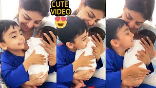 Kajal Aggarwal Shares CUTE Video Of Her Son Neil  Kajal Aggarwal Son Neil First Glimpse  News Buzz [upl. by Anolahs999]