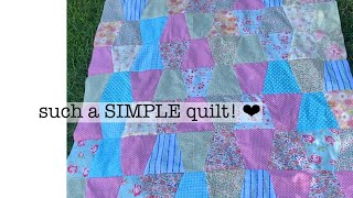 such a SIMPLE quilt to make  tumbler quilt  scrap quilt  make a quilt today [upl. by Uhp]