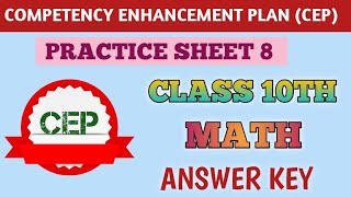 class 10th worksheet 8 math CEP answer key [upl. by Crudden]