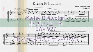 Ｊ．Ｓ．バッハ：小プレリュード BWV 927【演奏用楽譜】 [upl. by Alix888]