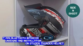 TMax Bluetooth Intercom Unboxing amp Installation on Studds Thunder Helmet [upl. by Keane]