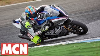 BMW HP4 Race Carbon Fibre Frame  First Ride  Motorcyclenewscom [upl. by Dnarb]