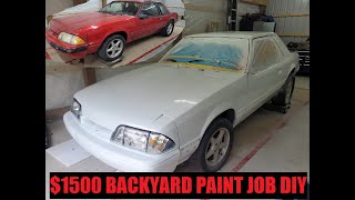 How to 1500 DIY backyard paint job on foxbody coupe [upl. by Mages715]