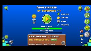 Geometry Dash  Apollinaris By TrueHaron [upl. by Grantland]