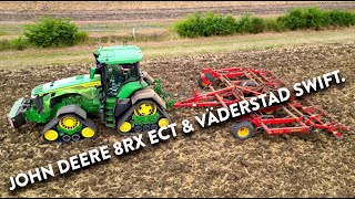 4Kᵁᴴᴰ September 2024 John Deere 8RX EVT tractor and Väderstad Swift 720 cultivator in Suffolk [upl. by Jessa]