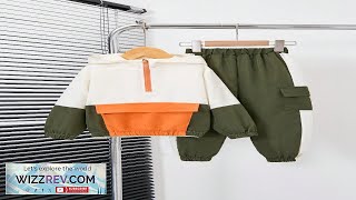 SHEIN Genkimix Kids Young Boy Colorblock Half Zip Hoodie amp Flap Pocket Review [upl. by Ytoc]