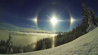 Epic Sun Dog Scene  5 Suns Weather Phenomenon [upl. by Man387]