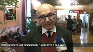 SGOMBERO MIGRANTI I COMMENTI POLITICI TRA PLAUSO E CRITICHE  20112024 [upl. by Naharba]