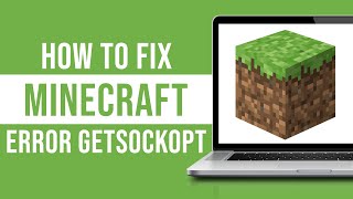 How To Fix Minecraft Error Getsockopt Fixed [upl. by Lessig]