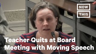 Teacher Resigns During Kansas School Board Meeting With Powerful Speech  NowThis [upl. by Gabbey]