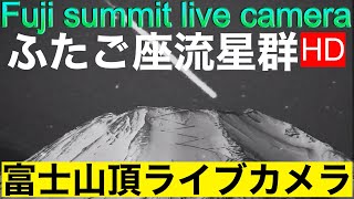 Geminid meteor shower LIVE from MtquotFuji summit JAPAN irregular 富士山頂ライブカメラ（不定期 [upl. by Inanak648]