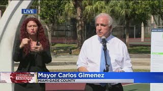 WEB EXTRA Mayor Gimenez Press Conference On Reopening Of County Parks [upl. by Macfadyn]