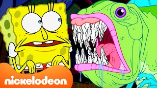 50 MINUTES of SpongeBobs SCARIEST Moments 😱 SpongeBob amp Kamp Koral Halloween Marathon  Nicktoons [upl. by Asenaj]