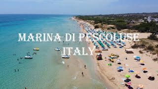 Marina di Pescoluse Puglia  Italy l Drone Video 4K [upl. by Ahsikahs]