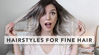 3 Quick and Easy Hairstyles for FINE HAIR [upl. by Ruhtracm]