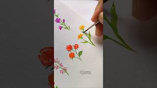 Easy watercolor flower drawing tutorial artshorts artshortvideo watercolorpainting arttutorial [upl. by Jola]