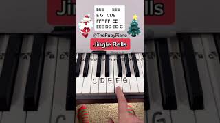 Jingle Bells Piano Easy Piano Lesson With Letters Piano Shorts [upl. by Maggy]