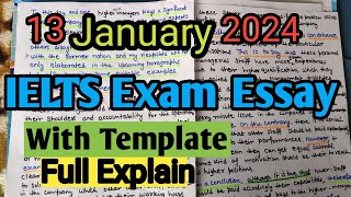 18 January 2024 ieltsexam writing task2 To what extent do you agree or disagree with essay template [upl. by Ellenohs335]