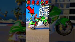 😂GTA 5 Super hero Bike Jumping Test gta spiderman ironman batman shorts [upl. by Aziul]