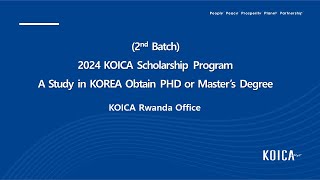 2024 KOICA Scholarship Program 2nd Batch Briefing session [upl. by Enyamrahc]