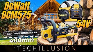 🔥THE POWERFULL Cordless Chainsaw DCM575N from DeWalt 😱  DeWalt DCM575N 400mm  Review amp Test [upl. by Dhaf]