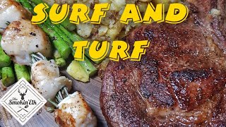 Surf amp Turf Cooked on the Kamado Joe Soapstone [upl. by Alleacim]