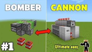 3 Easy TNT Cannons in Minecraft Bedrock Tutorial [upl. by Llenrub]